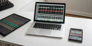 Making a beat online for free with no sign up on a laptop, tablet, and phone.